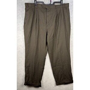 Alexander Lloyd Worsted Wool Trousers 44 X 30 Tag (42x29 actual) Pleated Brown